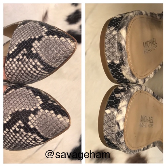 MK Claudia Python-Embossed Slingback Flats - Picture 4 of 8